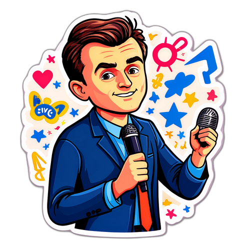 Speelse sticker van Charlie Kirk