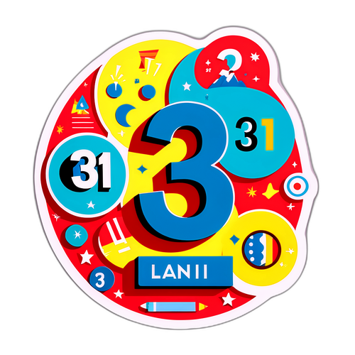 31 Sayısını Vurgulayan Renkli Grafik Elemanlar