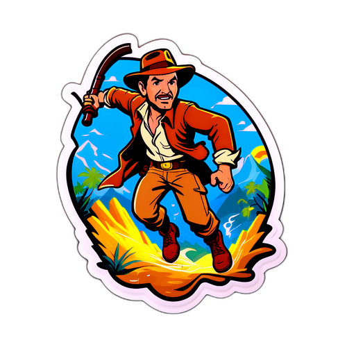 Nálepka s dobrodružným tématem - Indiana Jones