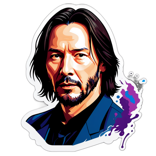 Artsy sticker af Keanu Reeves