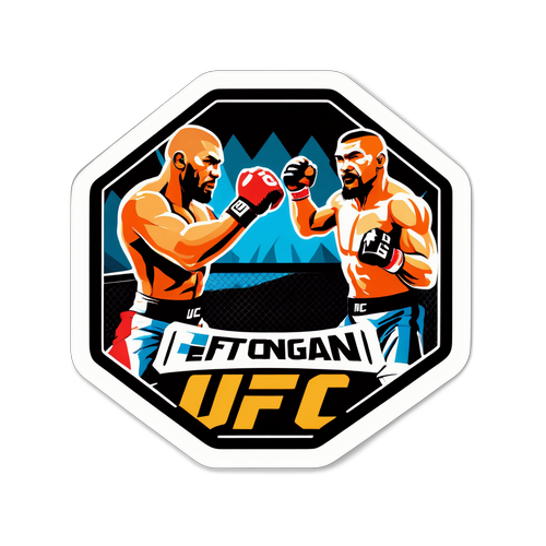Sticker UFC Berani dengan Octagon dan Peninju