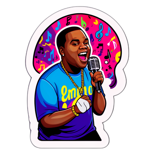 Musik-tematisk klistermærke med Sean Kingston