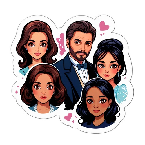 Desenho delicado dos protagonistas da novela Dona de Mim