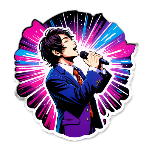 ミツオカミツルのライブパフォーマンスを描いたデザイン