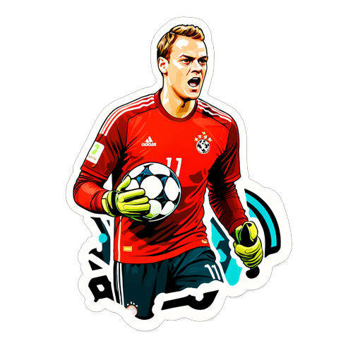 Die atemberaubende Athletik von Manuel Neuer: Ein Sticker, der Deine Leidenschaft für den Fußball entfacht!