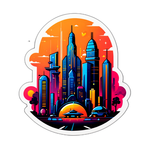 未来都市のステッカー