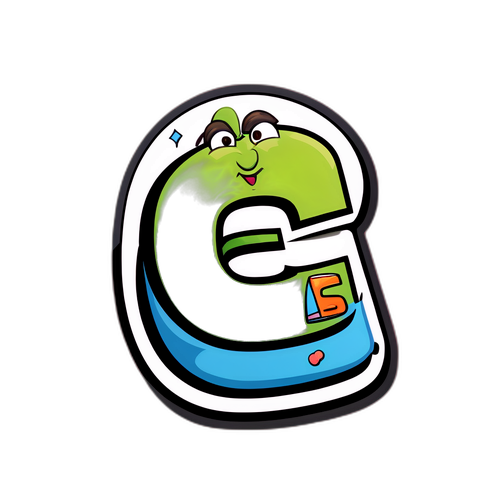 Nakakatawang Cartoon Sticker ng Naliligaw na Titik na 'S'