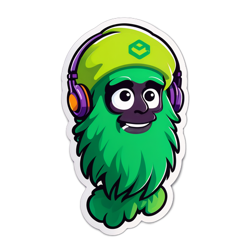 Логотип MegaFon с забавным персонажем, символизирующим общение и цифровые технологии