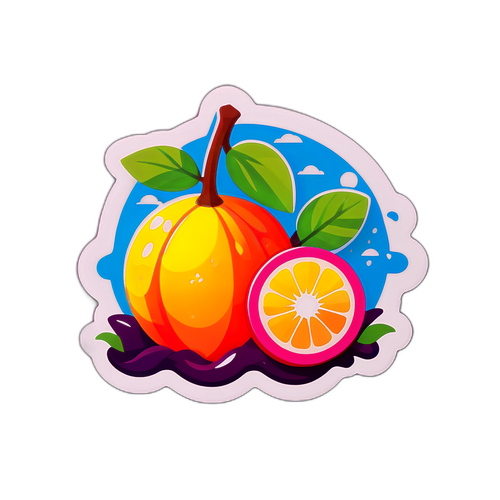 สติ๊กเกอร์ผลไม้สวนฤดูร้อน