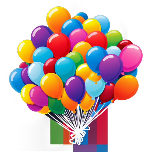 五颜六色的气球在空中飘浮