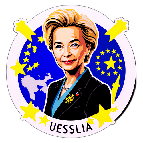 Ursula von der Leyen med EU-symboler