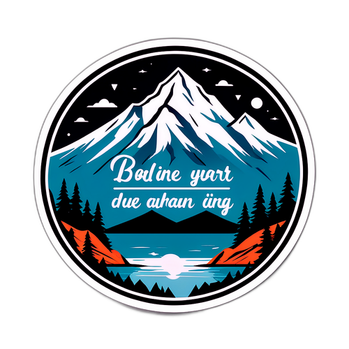 Stiker Motivasi dengan Latar Belakang Pegunungan