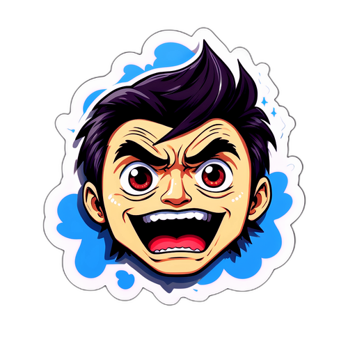 ユーモラスなステッカー:ヒコロヒの顔