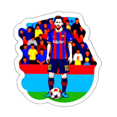 Autocollant de Messi tirant un coup franc