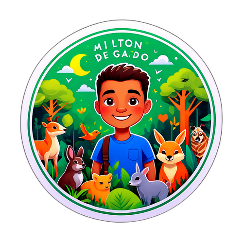 Sticker de Milton Delgado apreciando la naturaleza