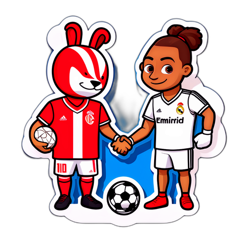 Pelukis Menyokong Sukan: Maskot Olympiacos dan Real Madrid