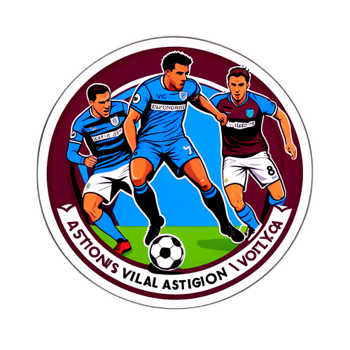 סטיקר של השחקנים של אסטרון ויללה וברייטון מתמודדים על ניצחון