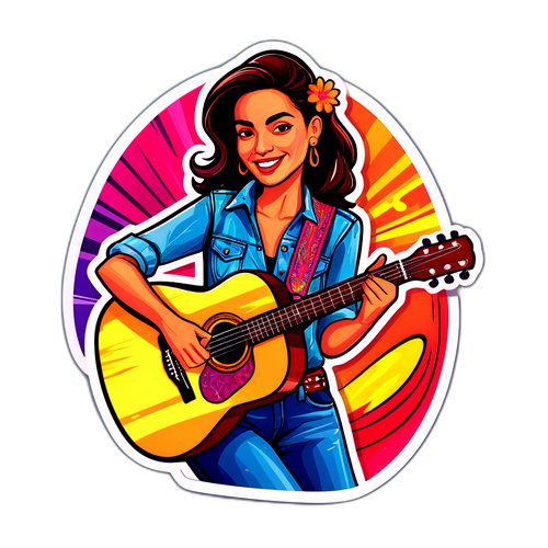 Retrato de Alejandra Monteoliva tocando la guitarra