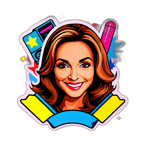 Adesivo Colorato e Divertente di Barbara D'Urso