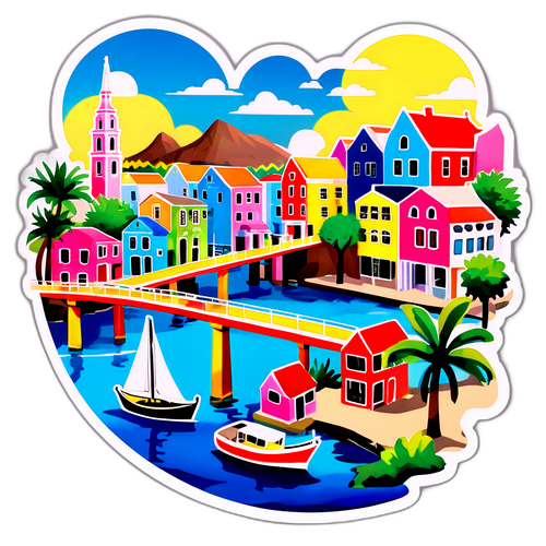 Curacao Landmarks Collage Sticker