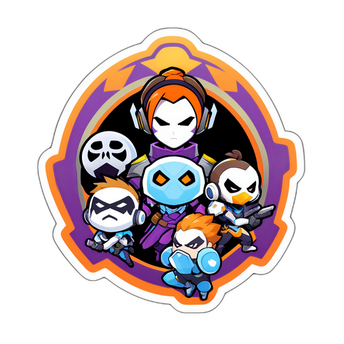 전투를 준비하는 오버워치 캐릭터 스티커 디자인