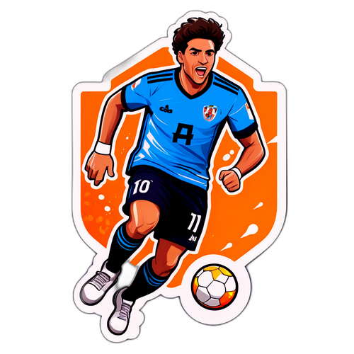 Adesivo do Jogador Jorge Carrascal em Ação