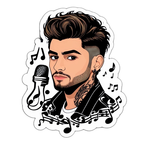 Stiker Zayn Malik dengan Gaya Ikonik
