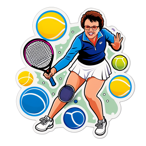 Billie Jean King in Actie met Tennisballen