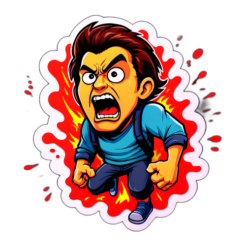 An avantgarde illustration af en frygtfaktor deltager i et vildt scenarie