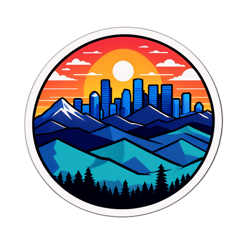 Denver Skyline med Sunset