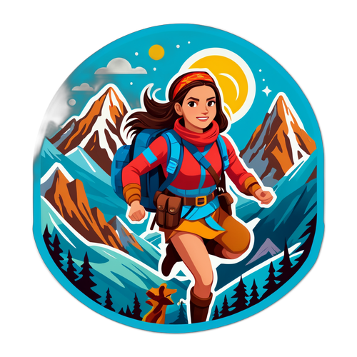 Autocolant cu Erika Kirk - Femeia curajoasă într-o aventură