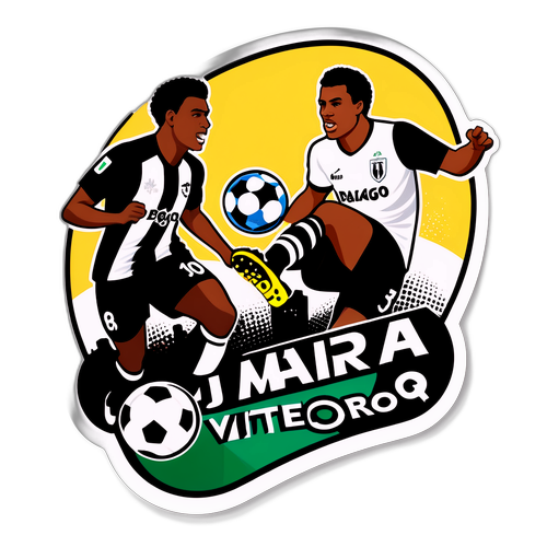Diseño de un sticker que ilustra el partido Botafogo vs. Vitória