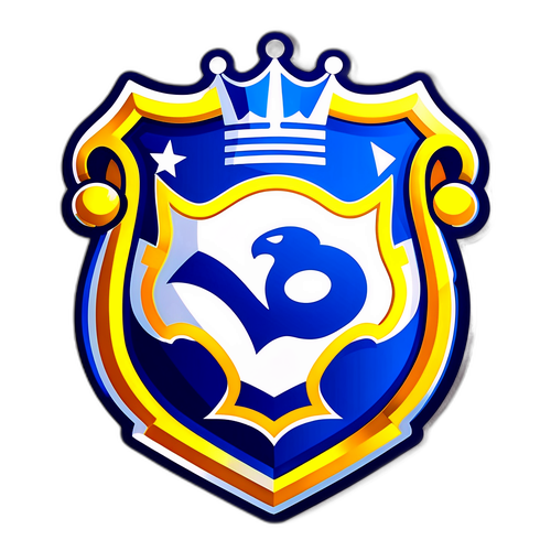 Sticker van het Deportivo Alavés-logo in een glanzende, sportieve stijl