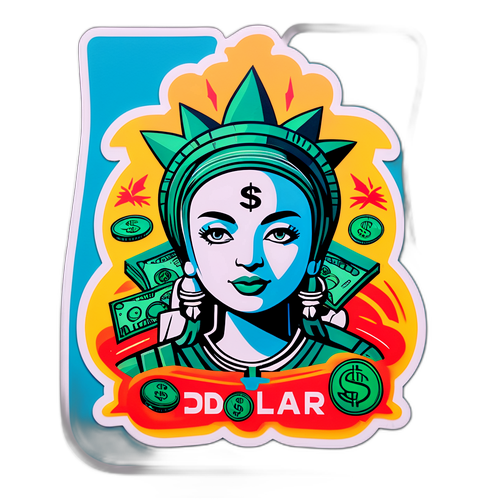 Mural urbano com graffiti representando a cultura do dólar