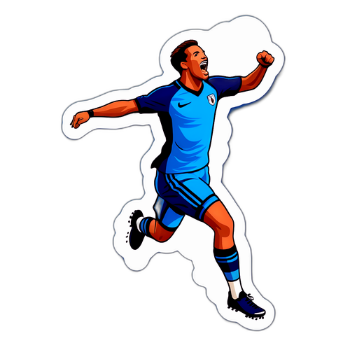 Hình dán cầu thủ bóng đá nhảy mừng sau khi ghi bàn