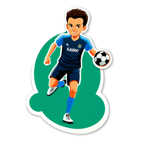 Stickers z Ksawerym Masiukiem ilustrującym jego sportowe zainteresowania