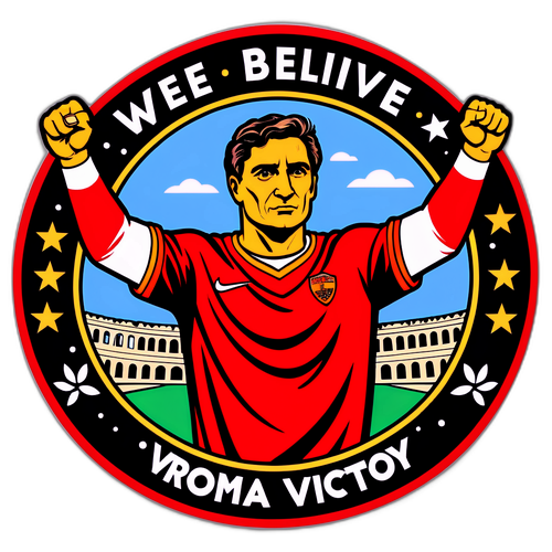 Сучасна Roma футболка з класичним дизайном та текстом 'Ми віримо в перемогу!'