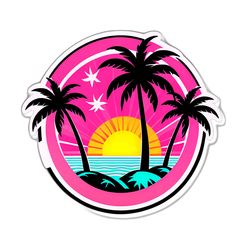 Logo Inter Miami cu palmieri și soare
