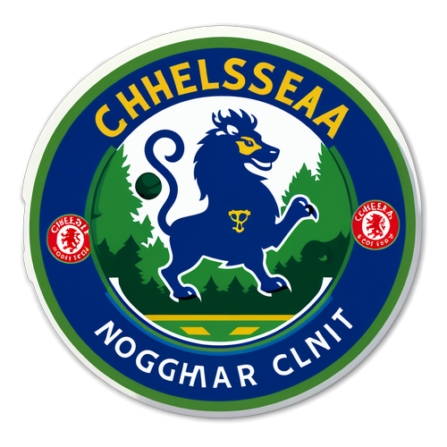 Sticker Menarik: Bola Sepak Bergaya dengan Logo Chelsea dan Nottingham Forest!