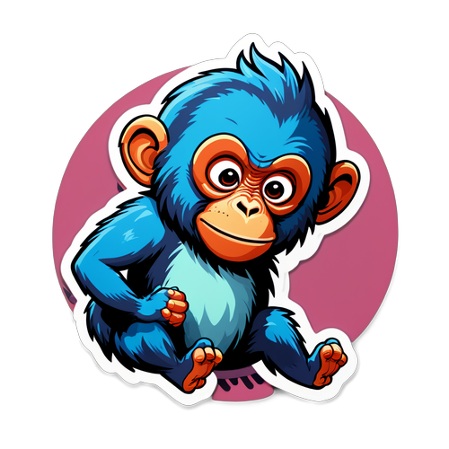 Speelse Aap: Vrolijke Variole du Singe Sticker