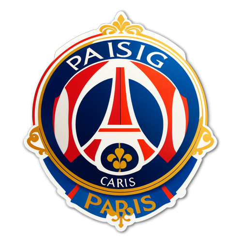 Stiker Emblem PSG dengan Aksen Emas