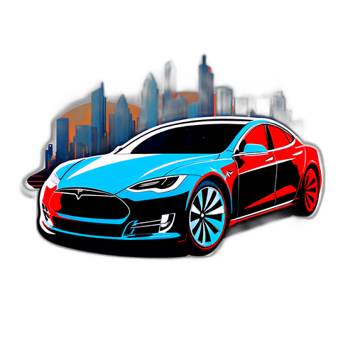 Design Futuristico di un'Auto Tesla in Movimento