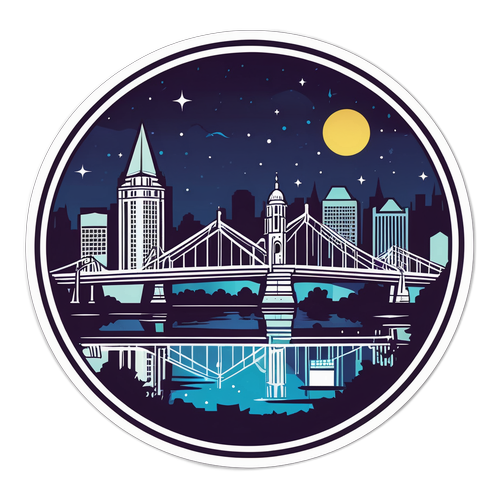 Autocollant de la ville de Louisville avec le pont célèbre