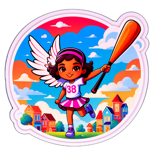 Whimsical Illustration of a Flying Character
