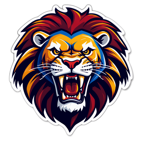 Isang Estilized na Larawan ng Umuungal na Leon na Sumisimbolo ng Lakas at Kagaligan