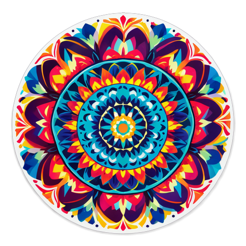 Unleash Your Inner Artist with This Must-Have Kaleidoscopic Mandala Sticker!