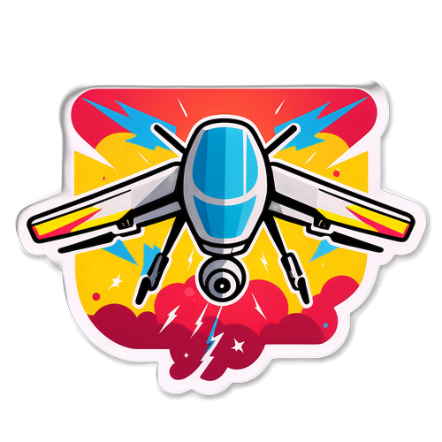 Ілюстрація дрона у формі блискавки з елементами енергії