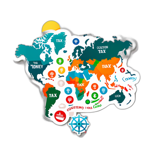 세금 및 돈의 흐름을 상징하는 맞춤형 아이콘 그래픽 디자인