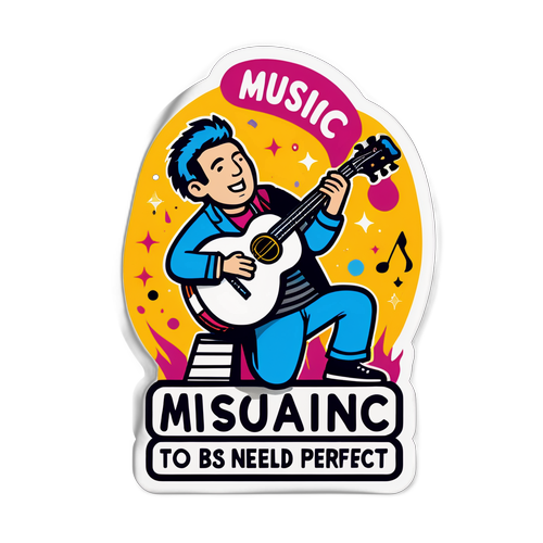 Sticker hài hước về nhạc sĩ gặp khó khăn với nhạc cụ