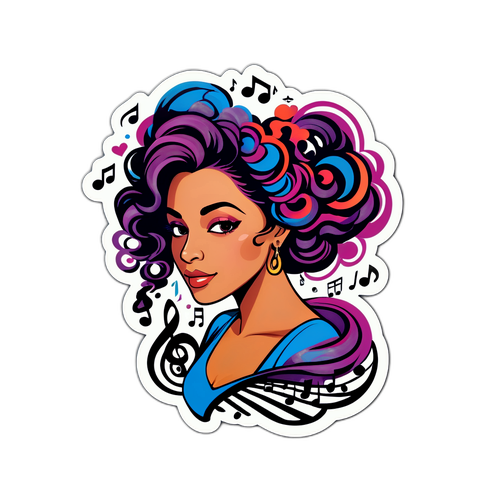 Stiker Andra Soni dengan Not Musik